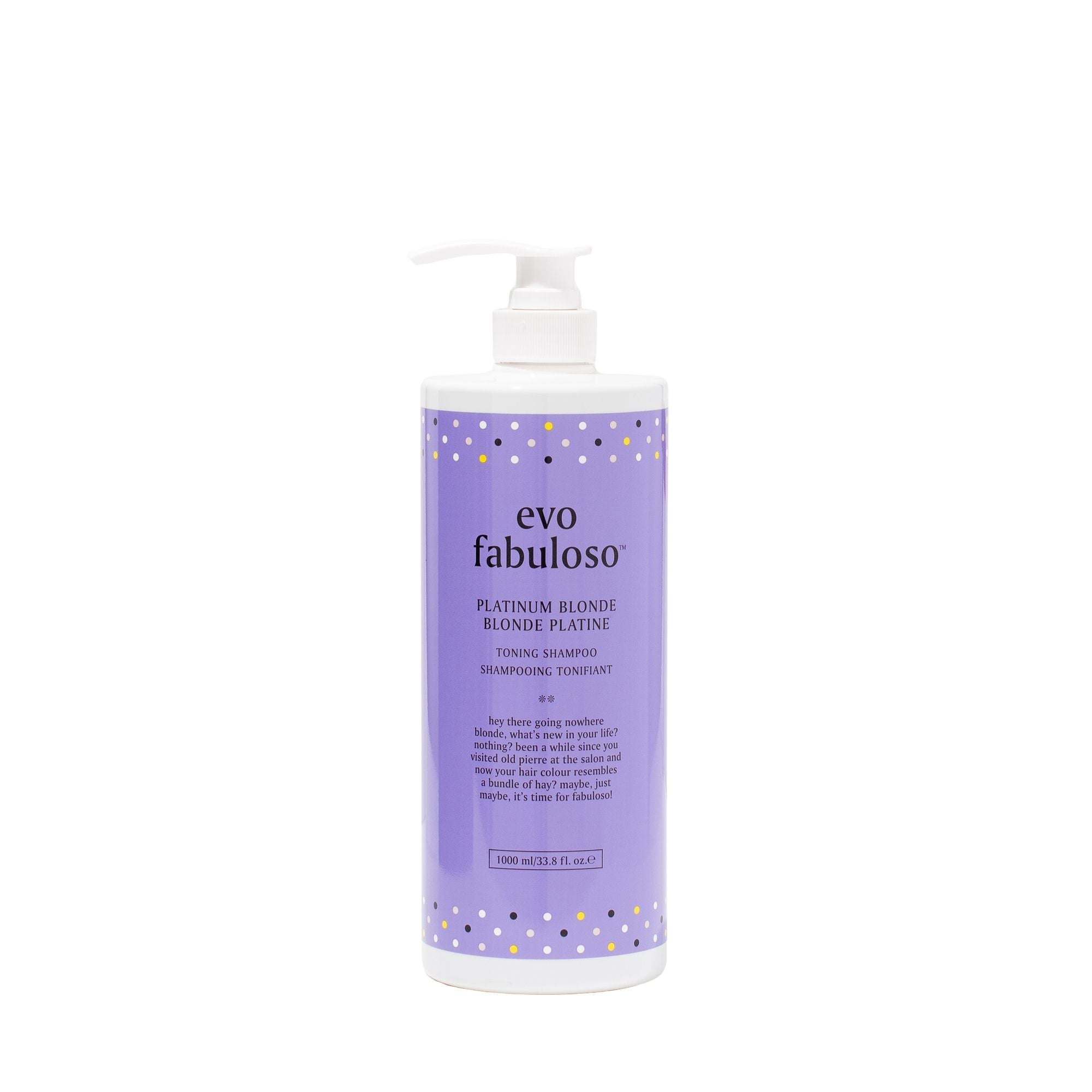 evo fabuloso platinum blonde toning shampoo 1l