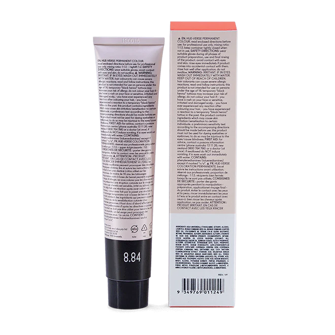 evo hue.verse 100ml permanent colour 8.84