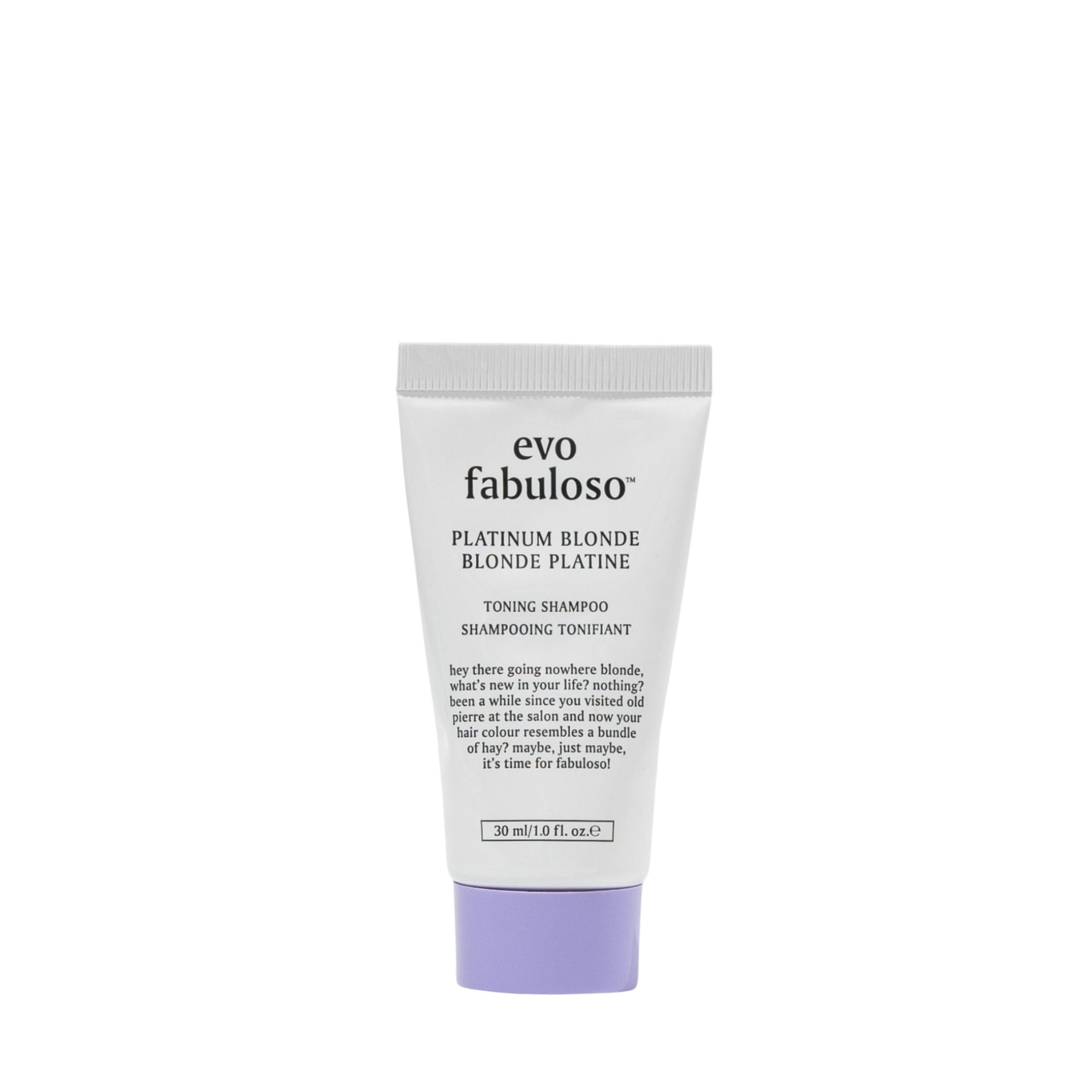 evo fabuloso platinum blonde toning shampoo 30ml