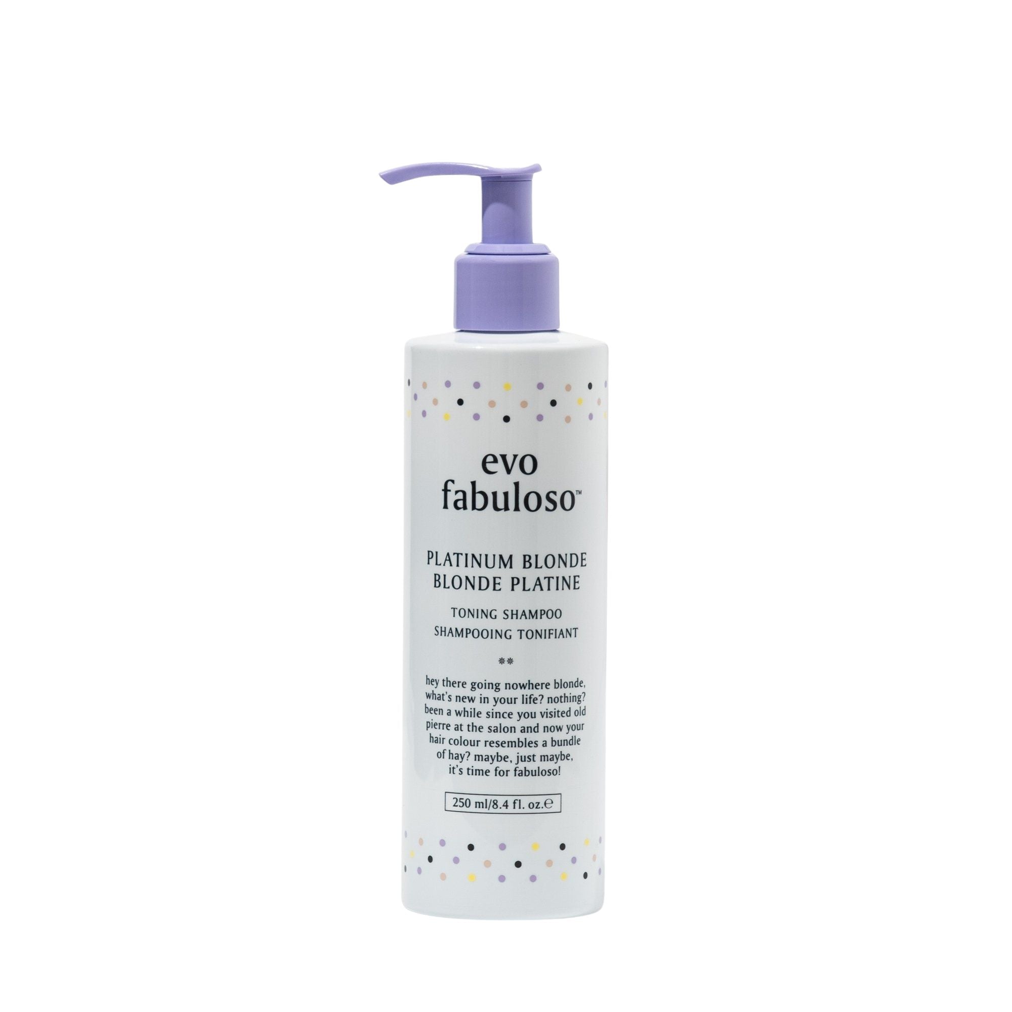 evo fabuloso platinum blonde toning shampoo 250ml