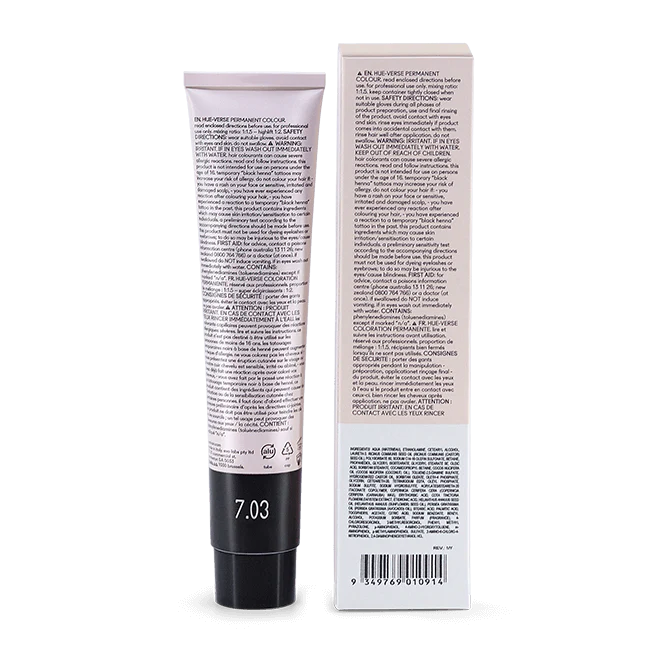 evo hue.verse 100ml permanent colour 7.03