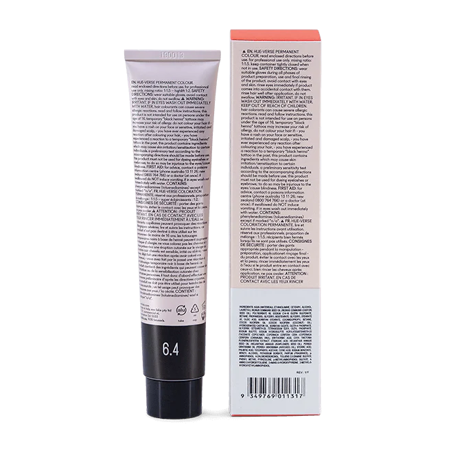 evo hue.verse 100ml permanent colour 6.4