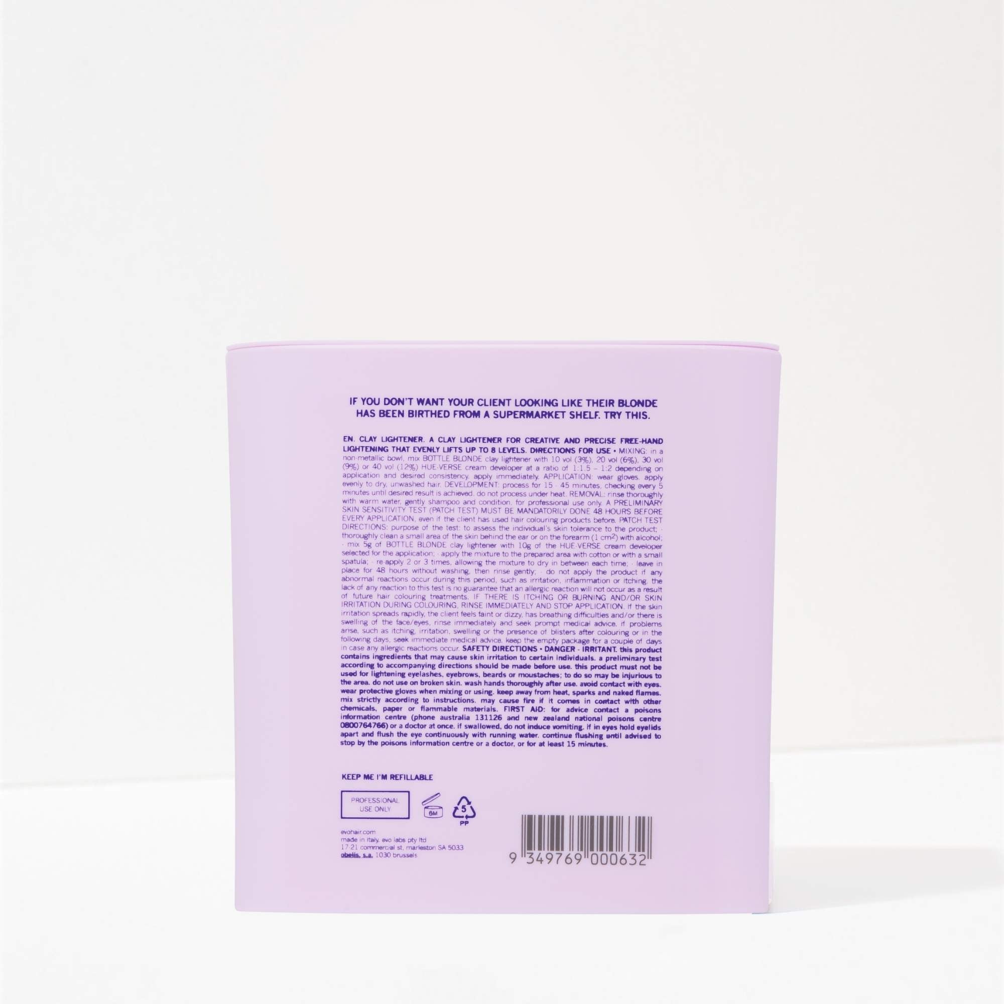 evo Bottle Blonde Clay Lightener - Tub 400g