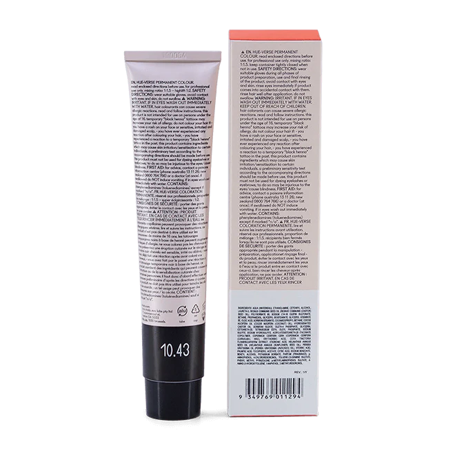 evo hue.verse 100ml permanent colour 10.43