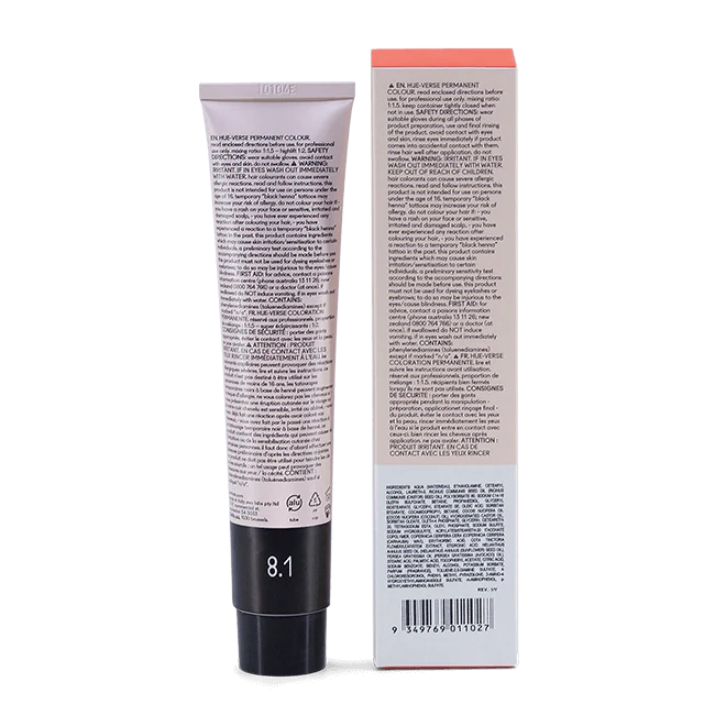 evo hue.verse 100ml permanent colour 8.1