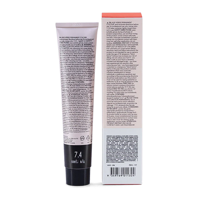 evo hue.verse 100ml permanent colour 7.4