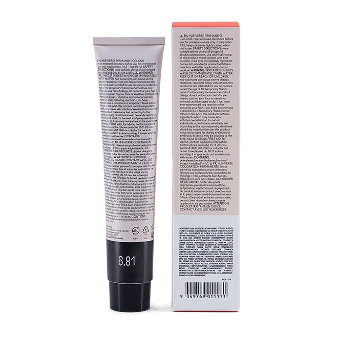 evo hue.verse 100ml permanent colour 6.81