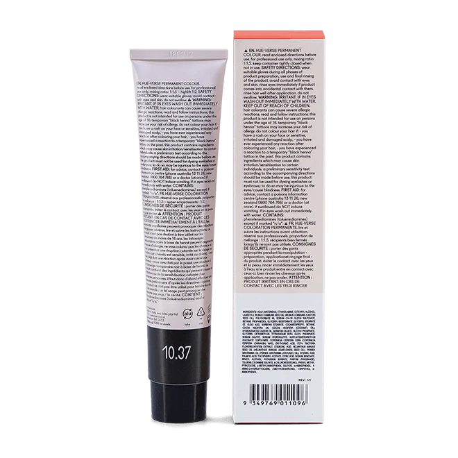 evo hue.verse 100ml permanent colour 10.37