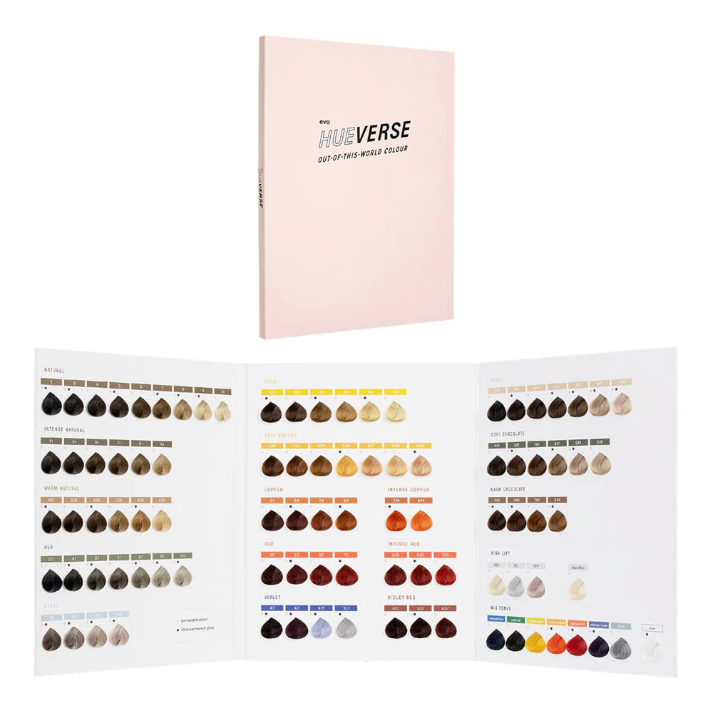 evo hue.verse permanent and demi-permanent colour chart
