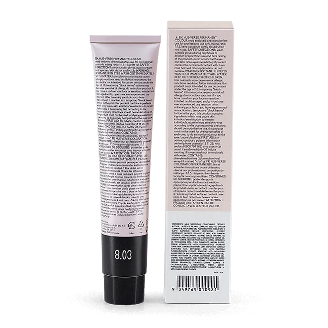 evo hue.verse 100ml permanent colour 8.03