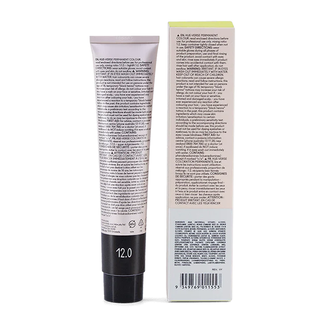 evo hue.verse 100ml permanent colour 12.0