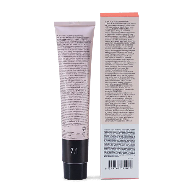 evo hue.verse 100ml permanent colour 7.1