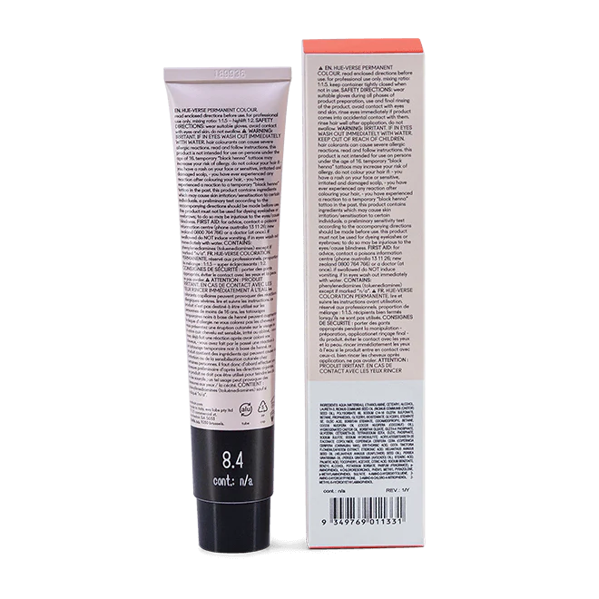 evo hue.verse 100ml permanent colour 8.4