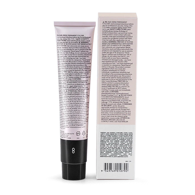evo hue.verse 100ml permanent colour 8