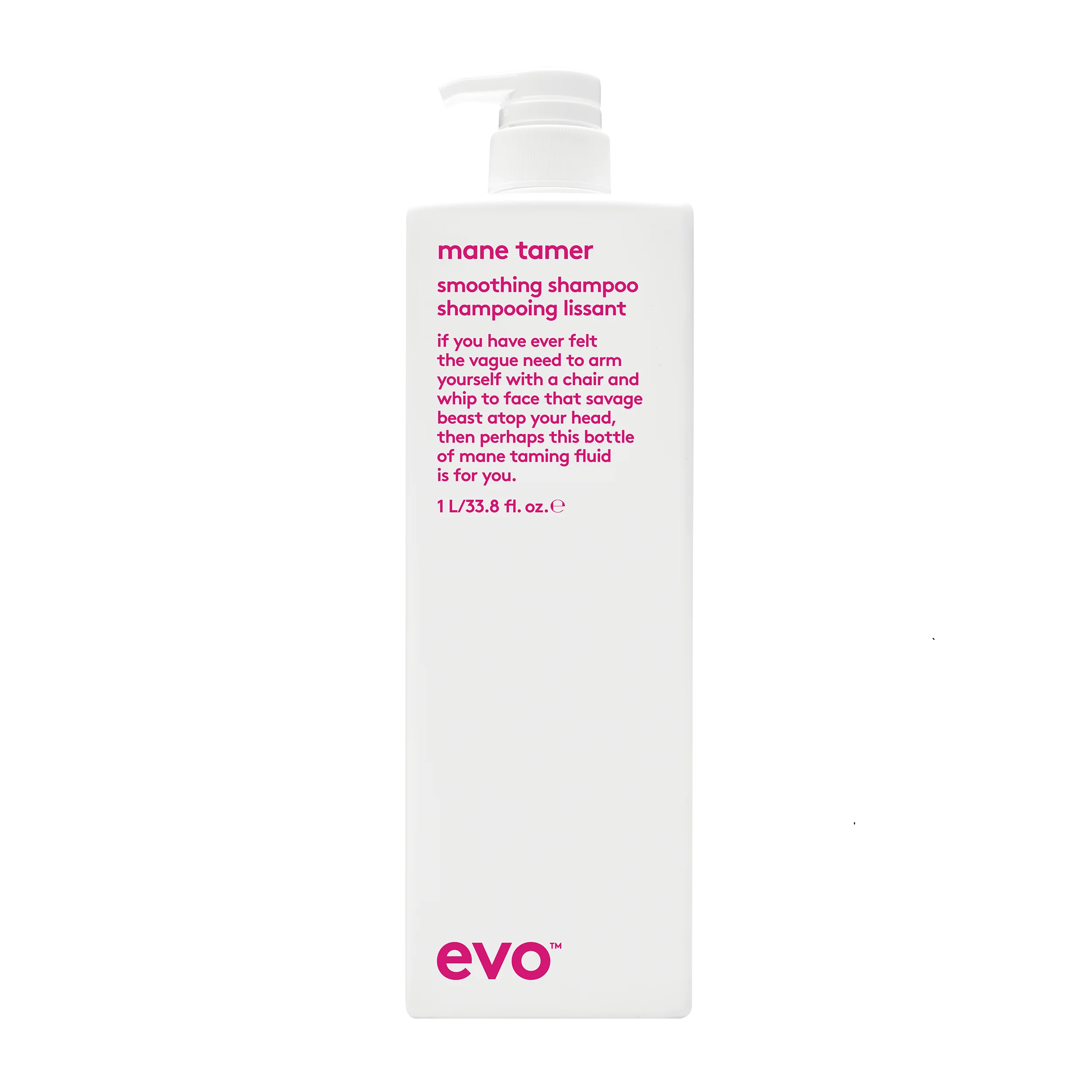 evo mane tamer smoothing shampoo 1lt