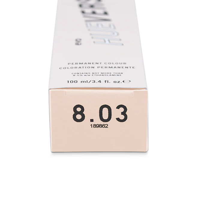 evo hue.verse 100ml permanent colour 8.03